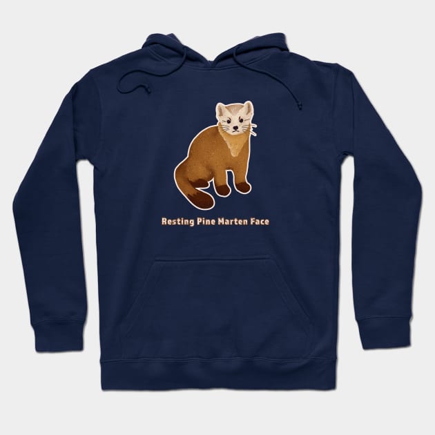 Resting Pine Marten Face Hoodie by Annelie